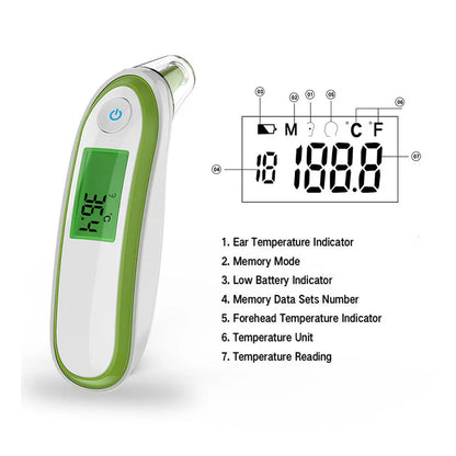 Infrared Digital Thermometer - Non-Contact Ear & Forehead for All Ages