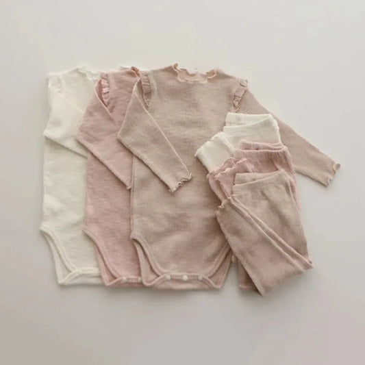 Snuggle Up Cozy Baby Knitwear Set - Combed Cotton for Spring & Autumn