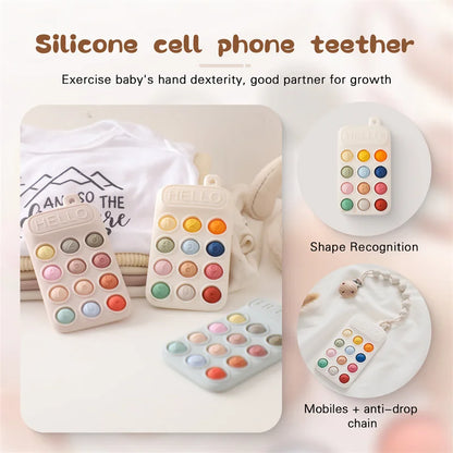 Silicone Baby Phone Teether - Phone Shape, Safe & Soft