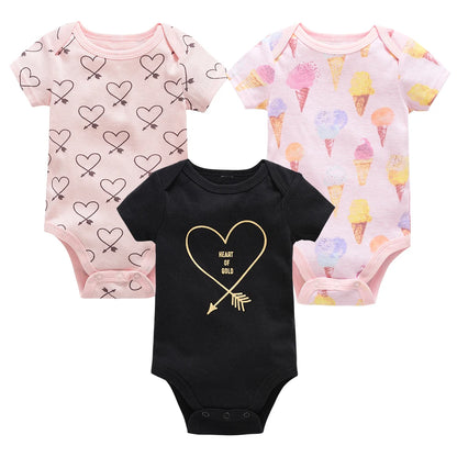3-Pack Unisex Cotton Bodysuits - Comfy Newborn to Toddler Wear