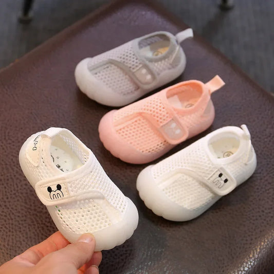 Newborn Mesh Breathable Sneakers - Unisex Non-slip Toddler Shoes