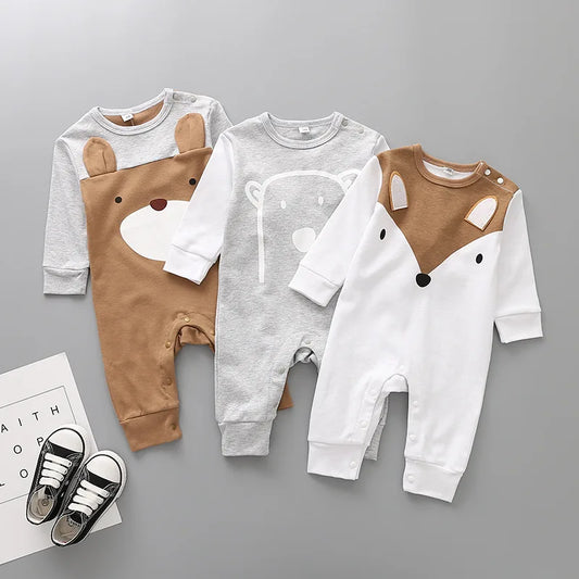 Unisex Cotton Baby Romper - Long-Sleeve Jumpsuit