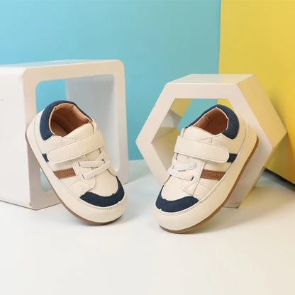 Leather Toddler Barefoot Sneakers - Soft Sole Outdoor Shoes 0-5Y