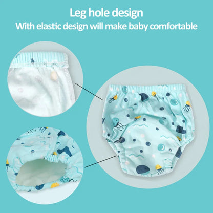Eco-Friendly Reusable Cotton Diaper Pants - Multicolor Training Panties