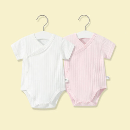 2Pcs Pure Cotton Summer Rompers for Newborns - Breathable & Soft Bodysuits