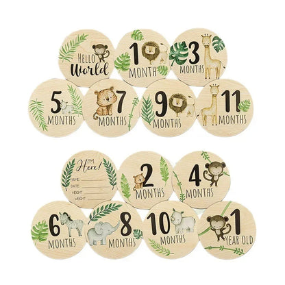 7PCS Wooden Monthly Milestone Cards for Babies - Perfect Shower Gift & Photo Prop