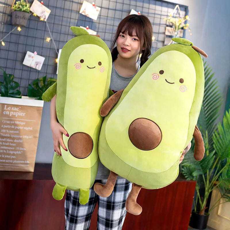 Kawaii Avocado Soft Pillow Plush Toy - Cartoon Fruit Comfort Cushion