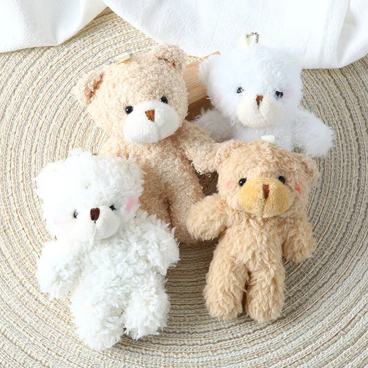 12cm Blush Teddy Bear Plush Keychain - Cute Cartoon Animal Stuffed Doll Pendant