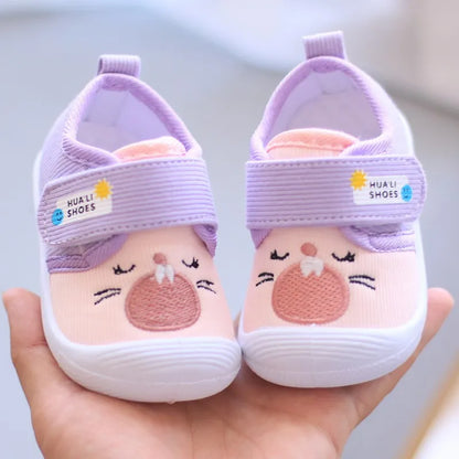 Infant Cartoon Anti-Kick Squeaky Sneakers - Soft Sole Loafers for Toddlers