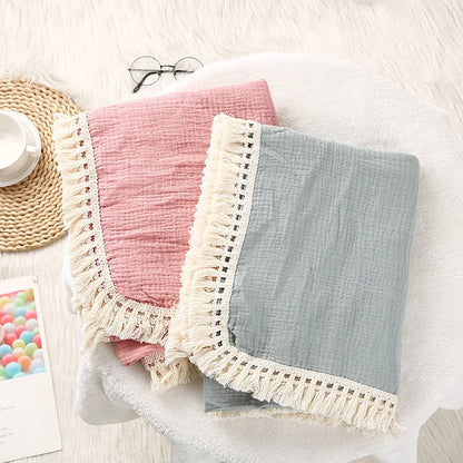 Cute Bear Muslin Cotton Swaddle Blanket - Four Seasons Baby Comforter