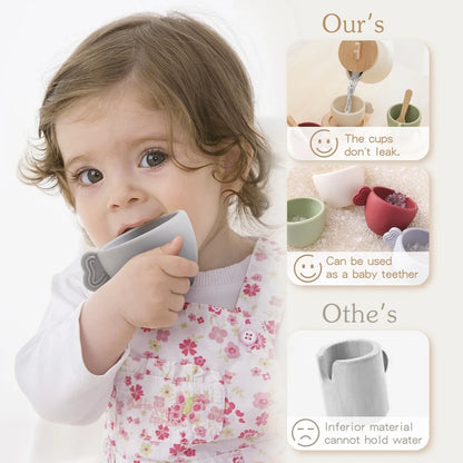 Montessori Wooden Teapot & Teacup Set - BPA-Free Pretend Play Kitchen Toys