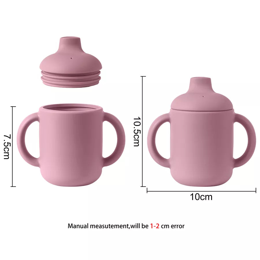 Portable Silicone Baby Bottle with Hand Shank - Toddler Drinkware