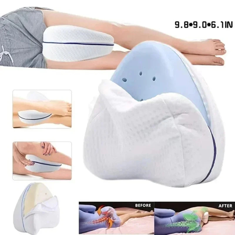 Memory Foam Orthopedic Leg Pillow - Sciatica, Back, and Hip Pain Relief Cushion